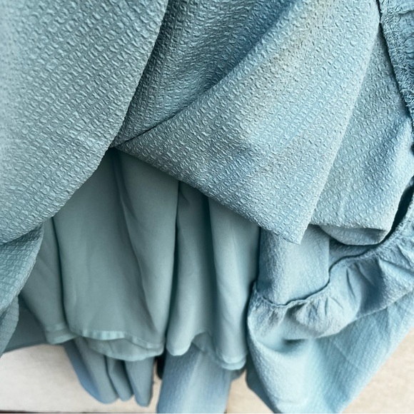 ASTR the Label Twist Back Tie Midi Light Blue Teal Romantic Dress - Medium - Picture 10 of 14